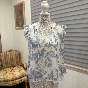 Marc New York Blue Floral Blouse